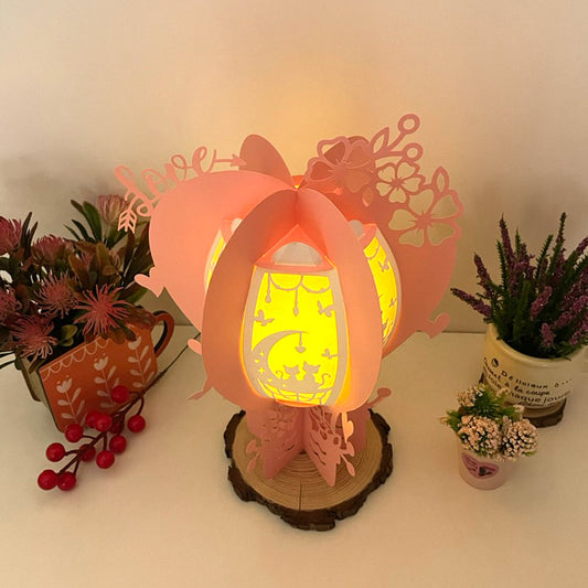 Cat Couple - 3D Valentine Lantern Air Balloon File - Cricut File -