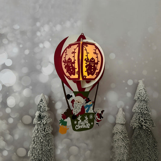 Christmas - 3D Lantern Air Balloon File - Cricut File -