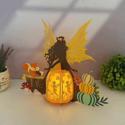 Autumn Fairy - 3D Paper Cut Lantern File - Cricut File -