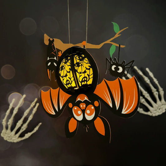 Bat 2 - 3D Halloween Paper Lantern File - Cricut File -