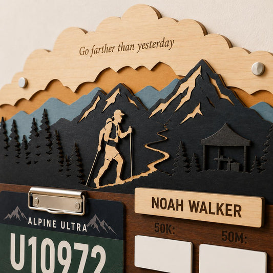 Ultra Runner Medal Holder with Race Bib Display – 100K 100 Mile Ultramarathon Medal Hanger