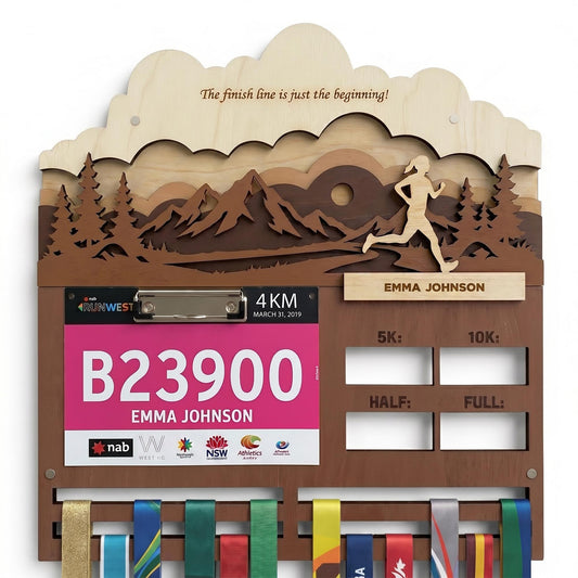 Running Medal Holder for Her – Race Bib Display & Marathon Medal Hanger
