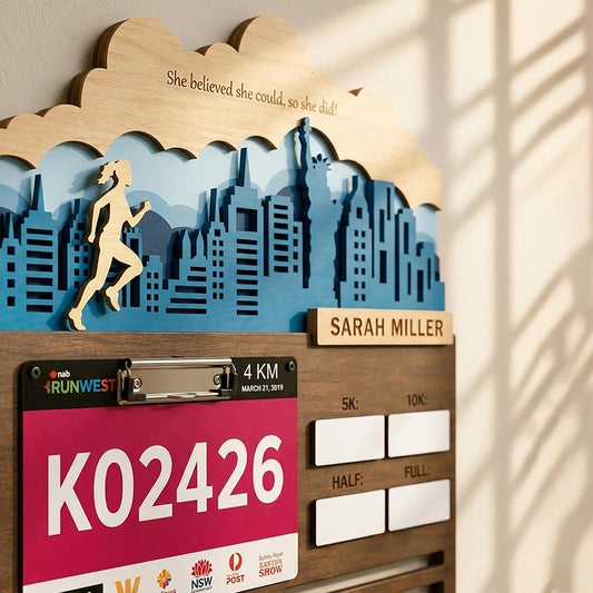 City Skyline Running Medal Hanger – Custom Runner Medal Holder & Race Bib Display