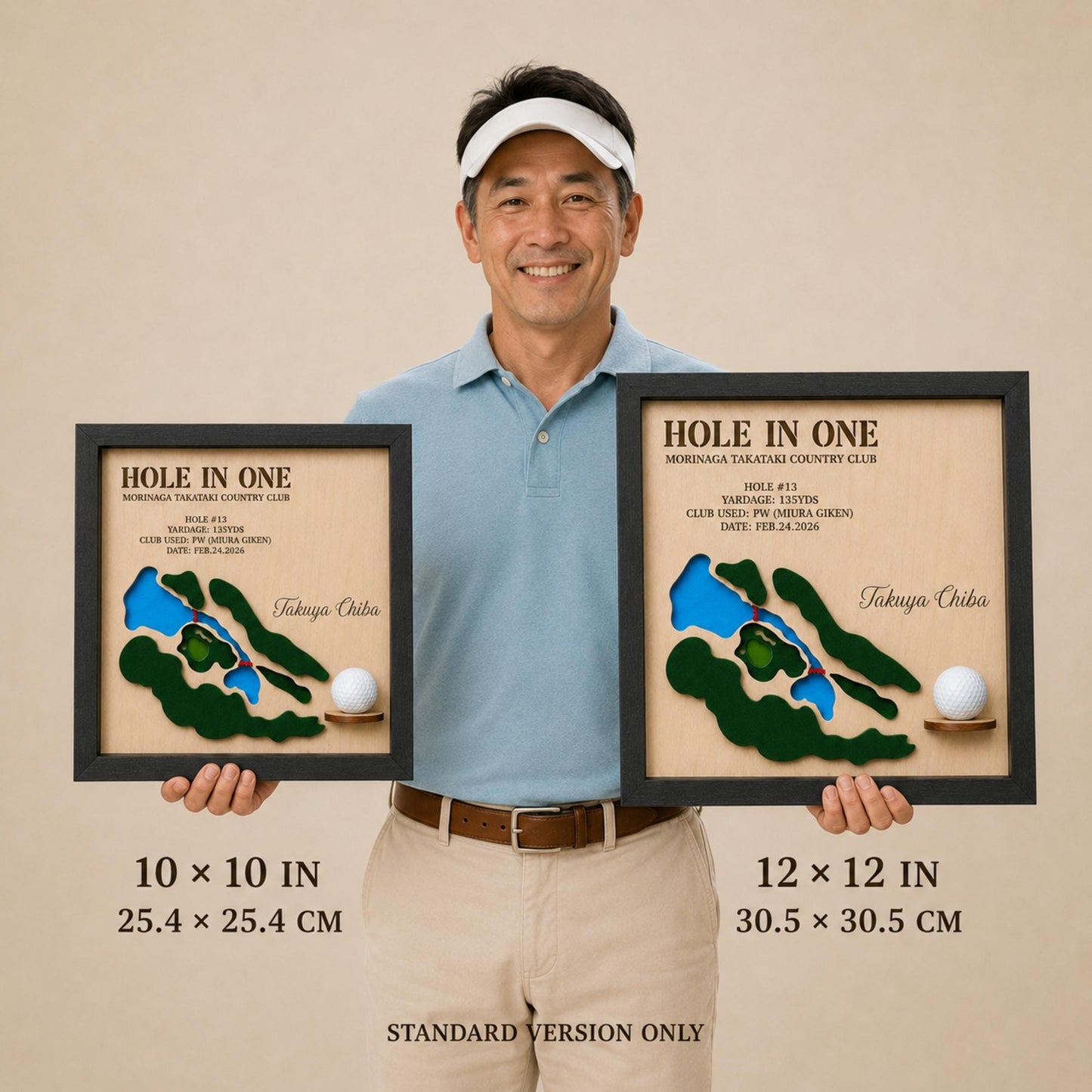 Hole in One Gift for Dad – Personalized 3D Golf Course Map Ball Display