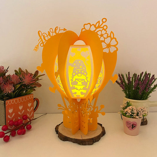 Gnome Love - 3D Valentine Lantern Air Balloon File  - Cricut File  -