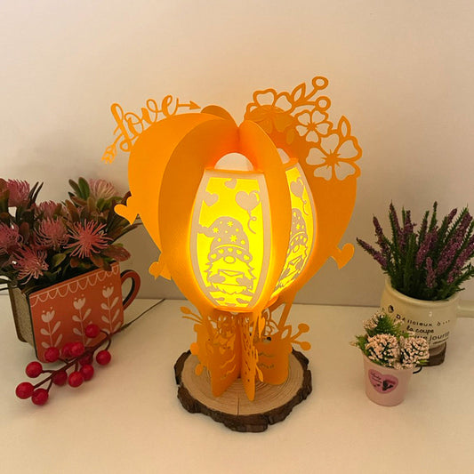 Gnome Love - 3D Valentine Lantern Air Balloon File  - Cricut File  -