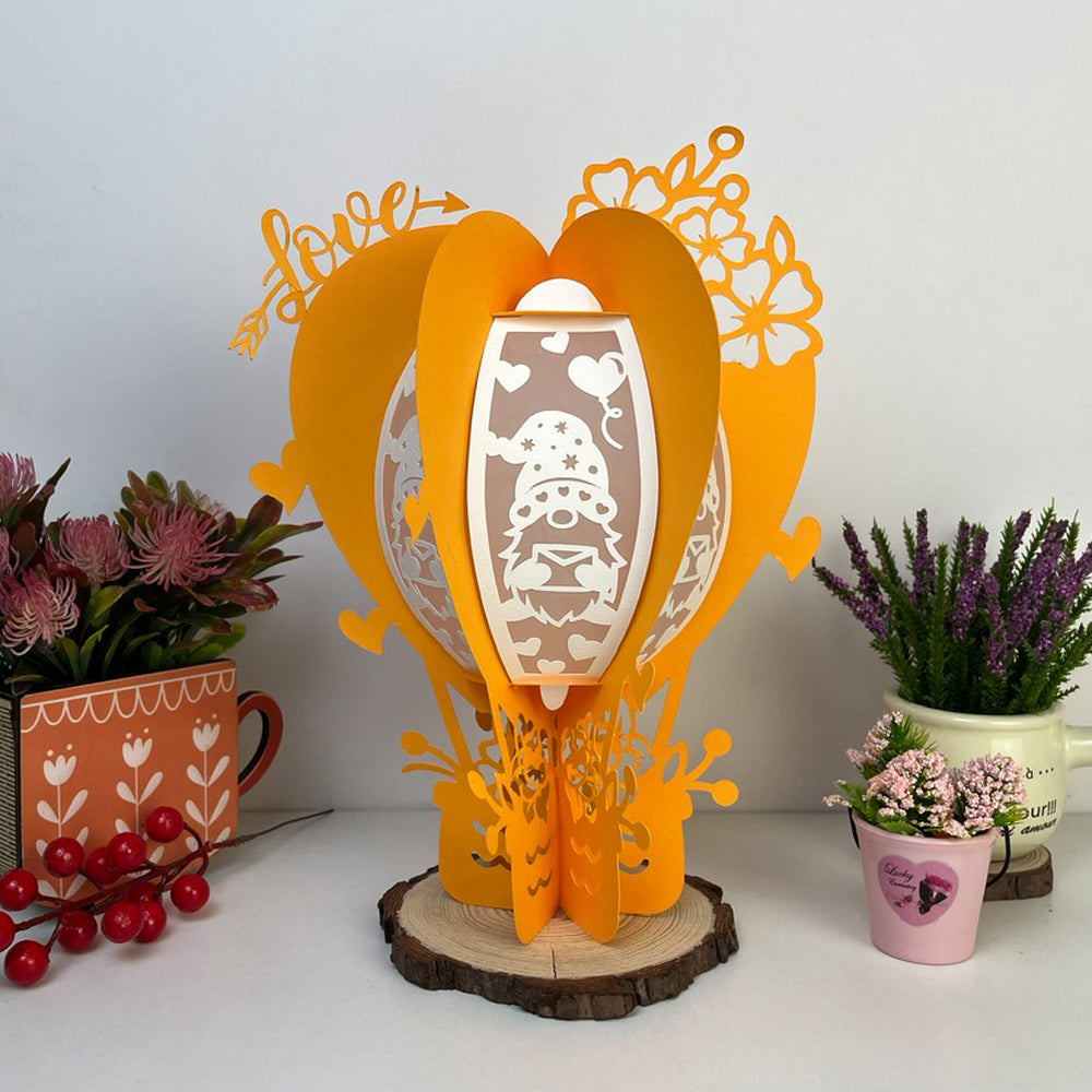 Gnome Love - 3D Valentine Lantern Air Balloon File  - Cricut File  -
