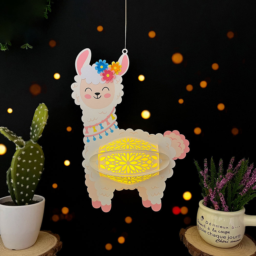 Alpaca - 3D Animal Lantern File  - Cricut File  -