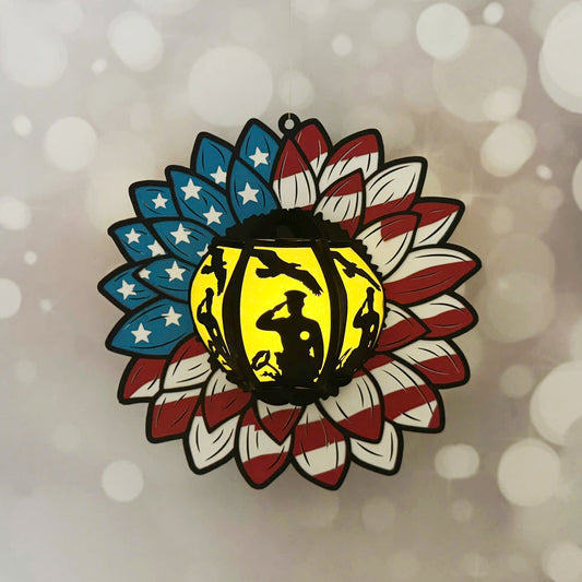 America – 3D Lantern Sunflower File - Cricut File -