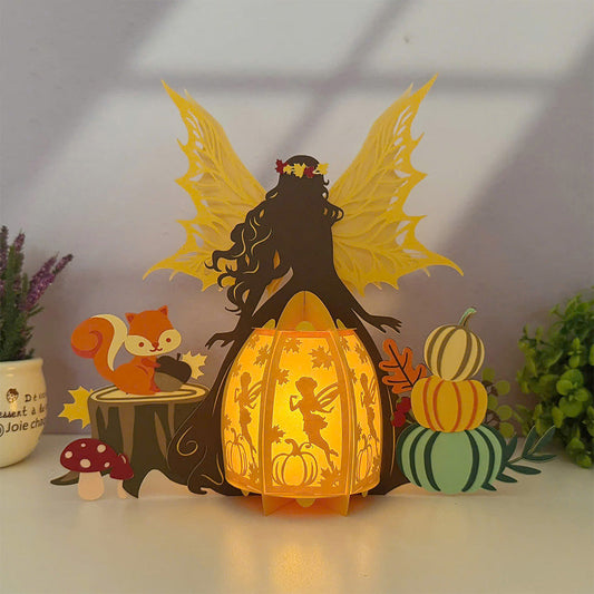 Autumn Fairy - 3D Paper Cut Lantern File  - Cricut File  -