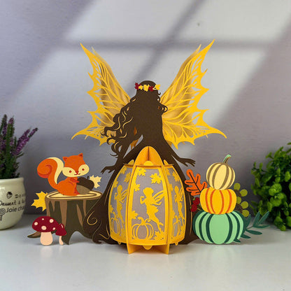 Autumn Fairy - 3D Paper Cut Lantern File  - Cricut File  -