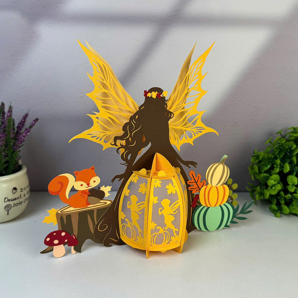 Autumn Fairy - 3D Paper Cut Lantern File  - Cricut File  -