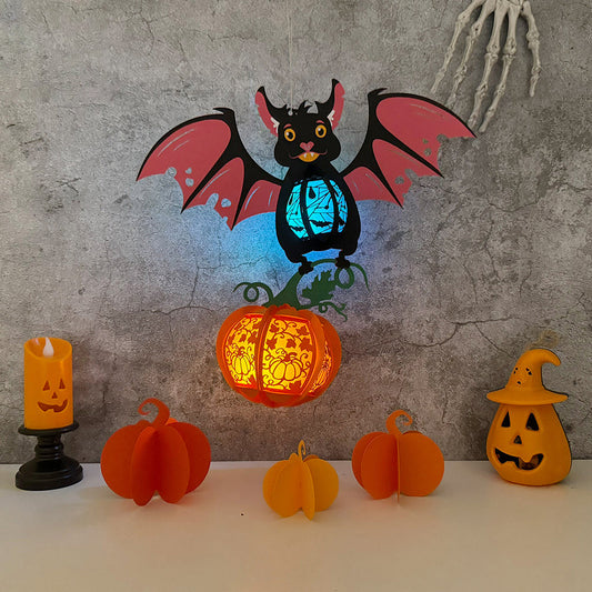 Bat - 3D Halloween Paper Lantern File - Cricut File  -