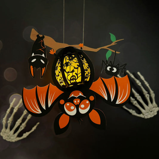 Bat 2 - 3D Halloween Paper Lantern File - Cricut File  -