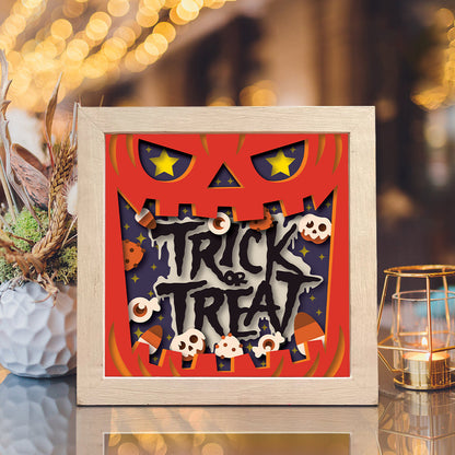 Trick Or Treat 1 – 3D Halloween Paper Cut Shadow Box File - Cricut File - (8x8 inches) -