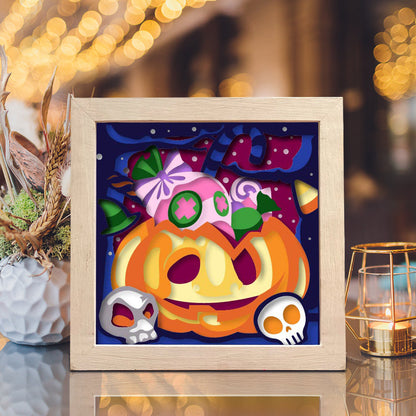 Trick Or Treat 5 – 3D Halloween Paper Cut Shadow Box File - Cricut File - (8x8 inches) -