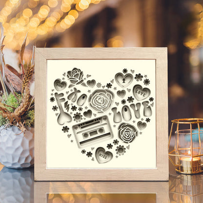 Valentine's Day – 3D Paper Cut Shadow Box File - Cricut File - (8x8 inches) -
