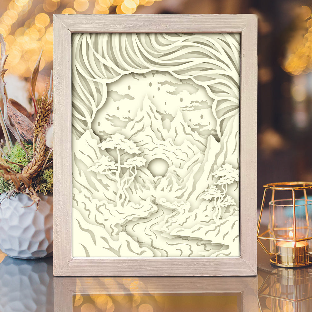 Valley – 3D Paper Cut Shadow Box File - Cricut File - (8x8 inches) -