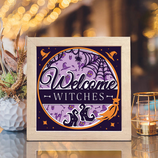 Welcome Halloween 3 – 3D Halloween Paper Cut Shadow Box File - Cricut File - (8x8 inches) -
