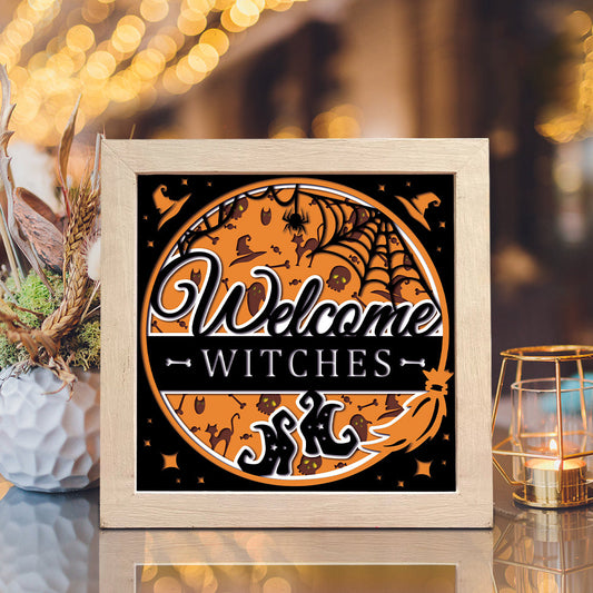 Welcome Halloween 3 – 3D Halloween Paper Cut Shadow Box File - Cricut File - (8x8 inches) -