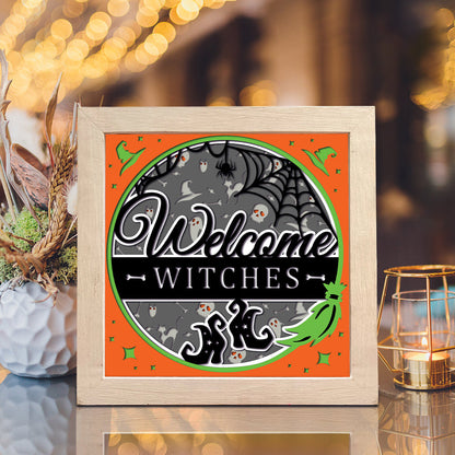 Welcome Halloween 3 – 3D Halloween Paper Cut Shadow Box File - Cricut File - (8x8 inches) -