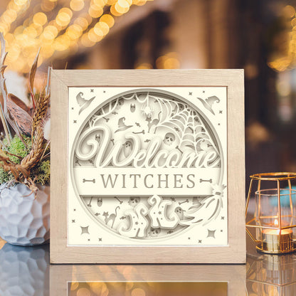 Welcome Halloween 3 – 3D Halloween Paper Cut Shadow Box File - Cricut File - (8x8 inches) -