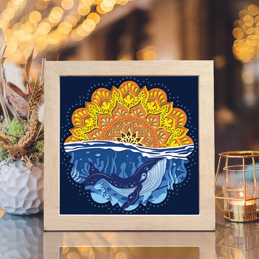 Whale Mandala – 3D Paper Cut Shadow Box File - Cricut File - (8x8 inches) -