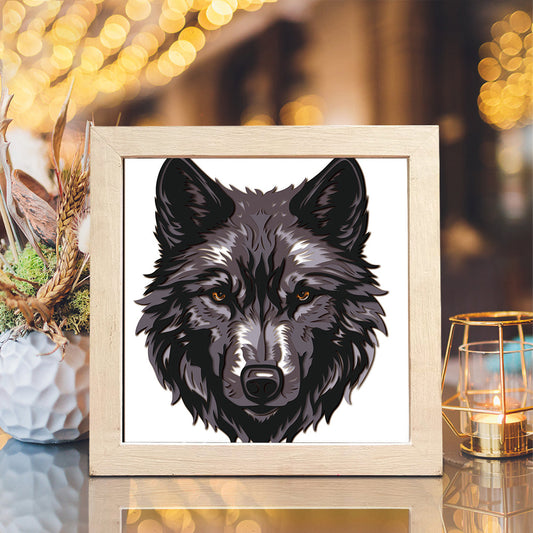 Wolf Portrait – 3D Paper Cut Shadow Box File - Cricut File - (8x8 inches) -
