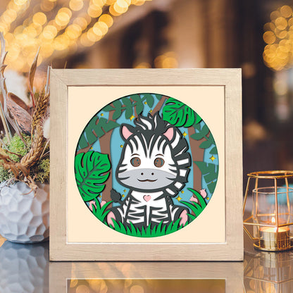 Zebra Jungle – 3D Paper Cut Shadow Box File - Cricut File - (8x8 inches) -