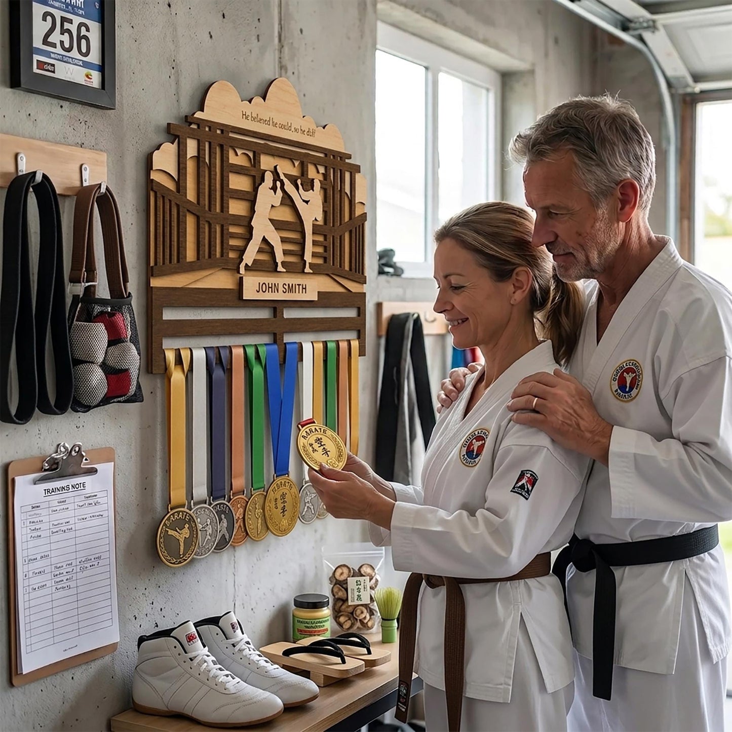 Personalized Martial Arts Medal Holder – Karate Wrestling Medal Display