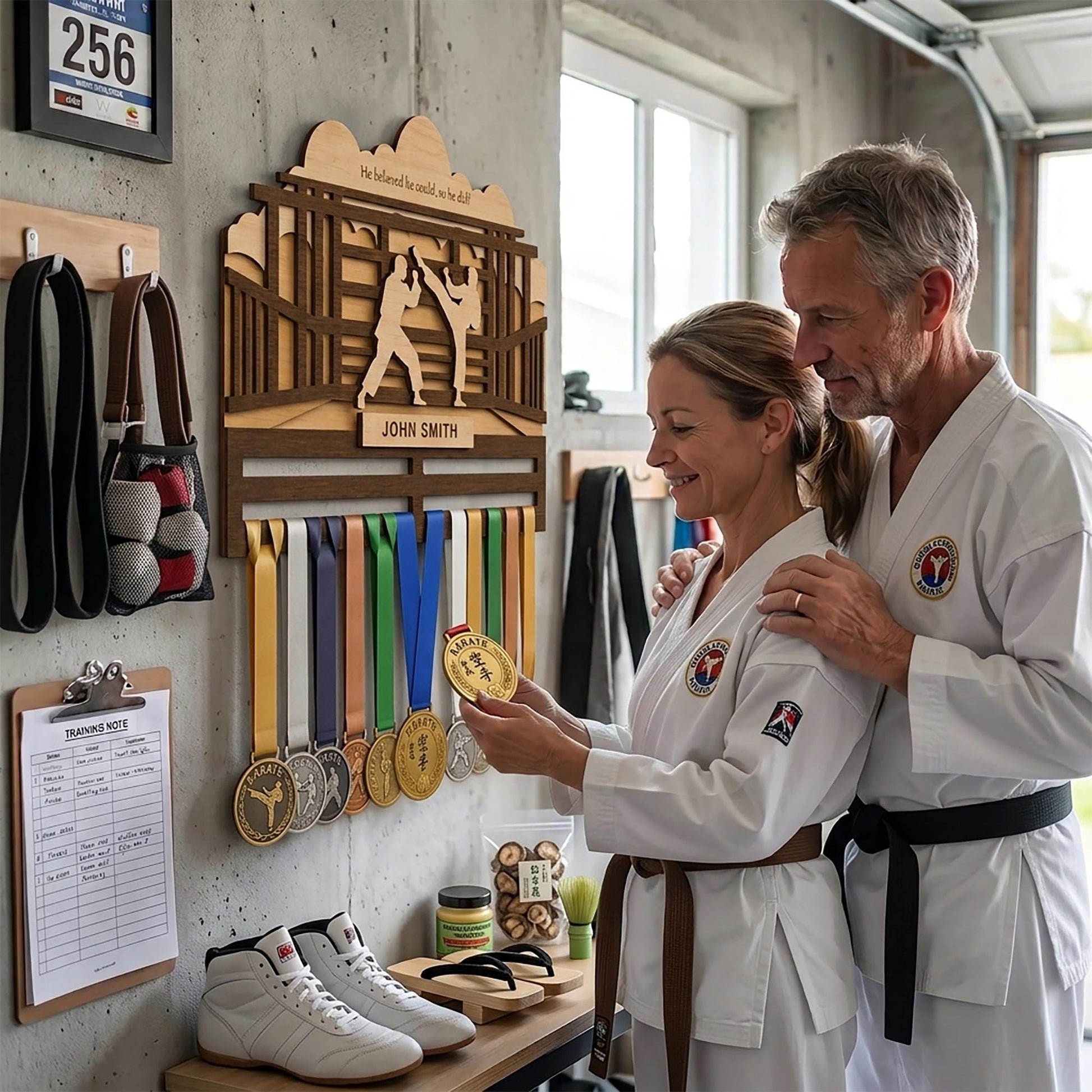 Personalized Martial Arts Medal Holder – Karate Wrestling Medal Display