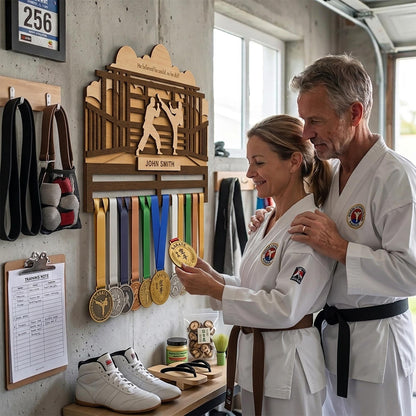 Personalized Martial Arts Medal Holder – Karate Wrestling Medal Display