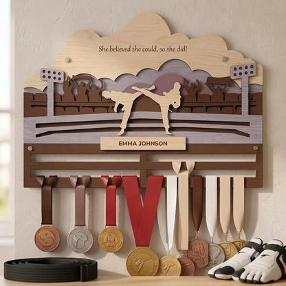 Taekwondo Medal Holder Personalized – Custom TKD Medal Hanger with Name