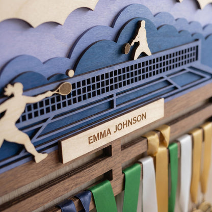 Tennis Medal Holder Personalized – Custom Tennis Medal Hanger with Name