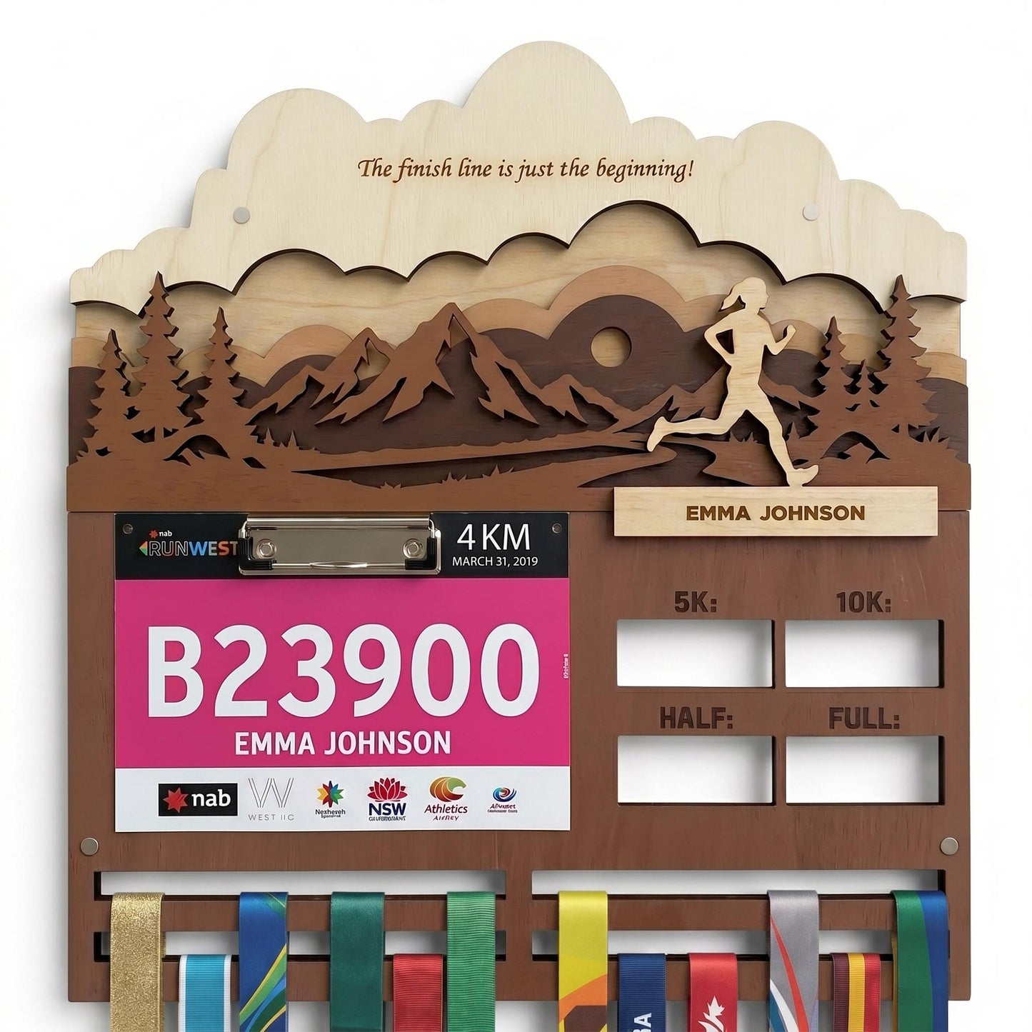 Running Medal Holder for Her – Race Bib Display & Marathon Medal Hanger