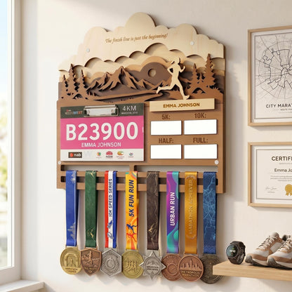 Running Medal Holder for Her – Race Bib Display & Marathon Medal Hanger