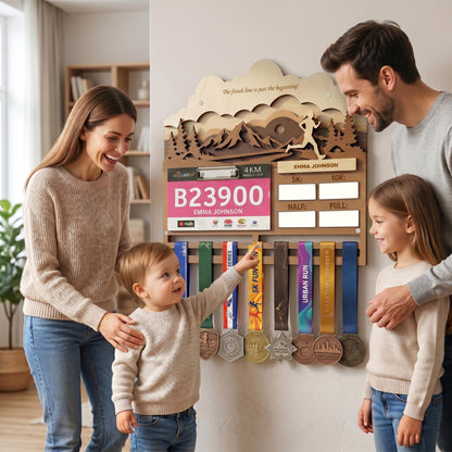 Running Medal Holder for Her – Race Bib Display & Marathon Medal Hanger