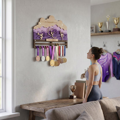 Gymnastics Medal Holder Personalized – Custom Gymnast Medal Hanger with Name