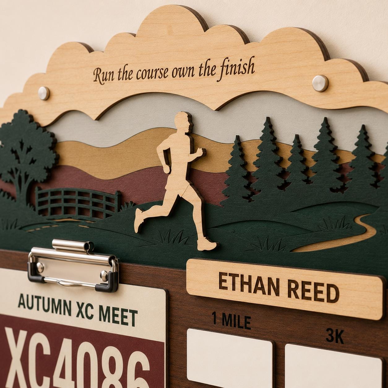 Cross Country Medal Holder with Race Bib Display – XC Track and Field Medal Hanger