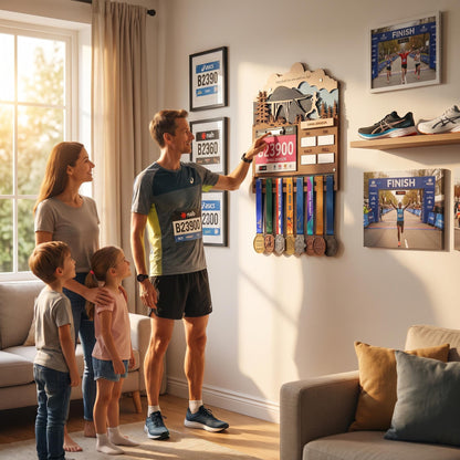 Coastal Bridge Running Medal Hanger – Bay Bridge Race Bib Display & PR Tracker