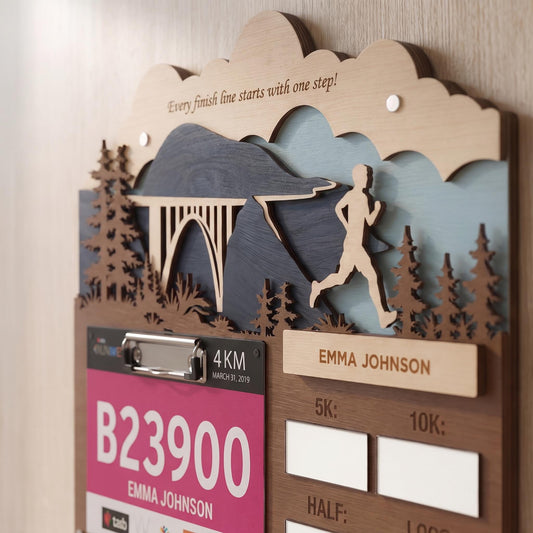 Coastal Bridge Running Medal Hanger – Bay Bridge Race Bib Display & PR Tracker