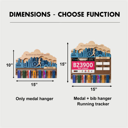 Chicago Runner Medal Hanger – Skyline Race Bib Display & PR Tracker