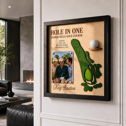 Hole in One Gift from Friends – Personalized 3D Golf Course Map Ball Display