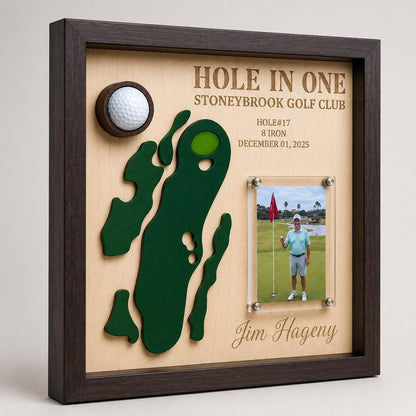 Hole in One Gift for Him – Personalized 3D Golf Course Map Ball Display