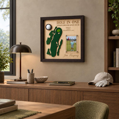 Hole in One Gift for Him – Personalized 3D Golf Course Map Ball Display