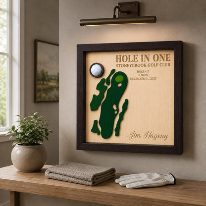 Hole in One Gift for Him – Personalized 3D Golf Course Map Ball Display
