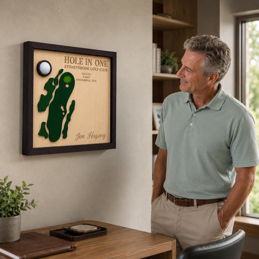 Hole in One Gift for Him – Personalized 3D Golf Course Map Ball Display