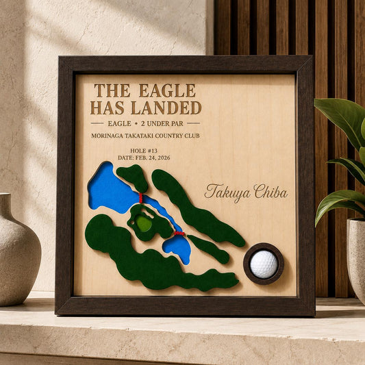 Golf Eagle Plaque – Eagle Golf Gift, Personalized 3D Golf Course Map Ball Display