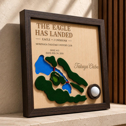 Golf Eagle Plaque – Eagle Golf Gift, Personalized 3D Golf Course Map Ball Display