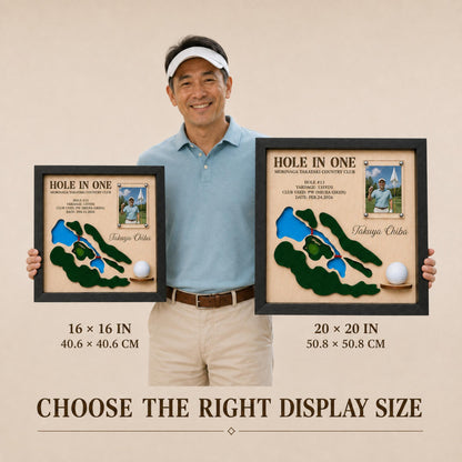 Hole in One Gift for Dad – Personalized 3D Golf Course Map Ball Display